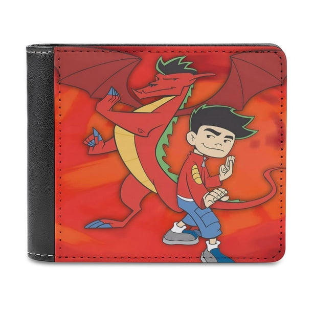 Jake Long: El Dragón Occidental Cartera de Cuero PU para Hombres, Tarjetero Bifold Delgado, Cartera Minimalista de Cuero Sintético Suave