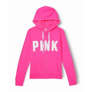 Sudadera Victoria'S Secret Pink Logo Con Cremallera Completa Para Mujer