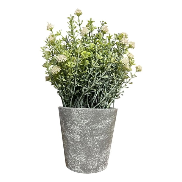 Macetero Planta Artificial Flores Maceta Decorativa Centro blanco