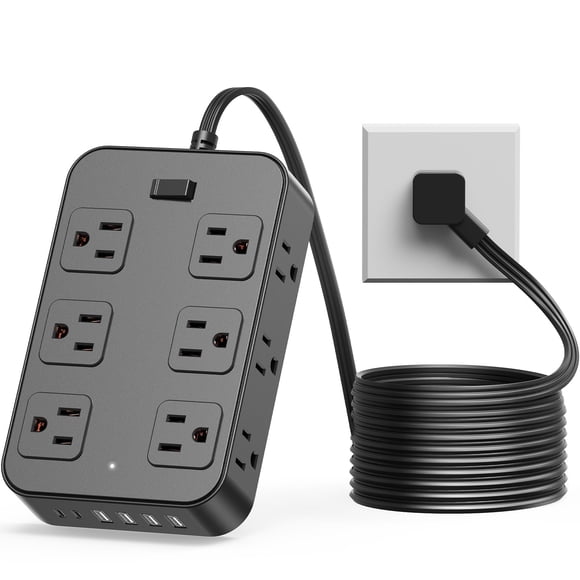 Regleta Solidock de 12 tomas AC y 6 puertos USB, cable de 1,5 m
