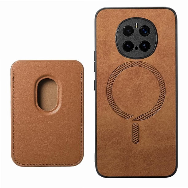 Funda de Cuero Magnética con Tarjetero para Honor Magic 7 Pro Cubierta Delgada Marrón
