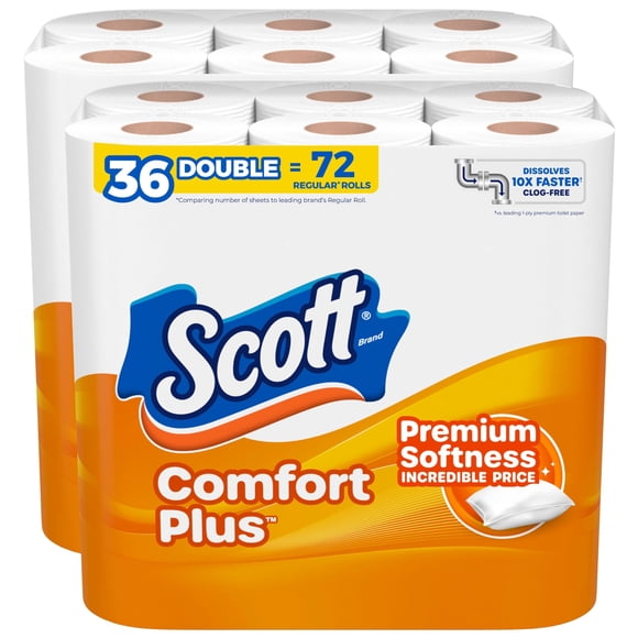 Papel higiénico Scott ComfortPlus 36 rollos dobles de 1 capa