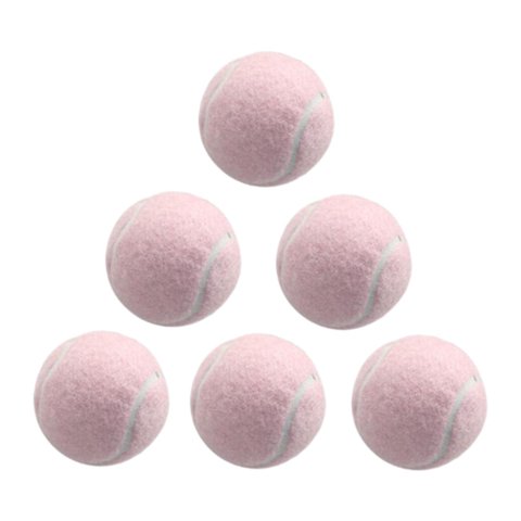 Magideal - 6 Pelotas De Tenis, Pelotas Elásticas, Pelotas De Juego, 2,52 Pulgadas De Diámetro, Pelotas De Entrenamiento, Resistentes Al Desgaste, Para Juegos Al Rosa Claro