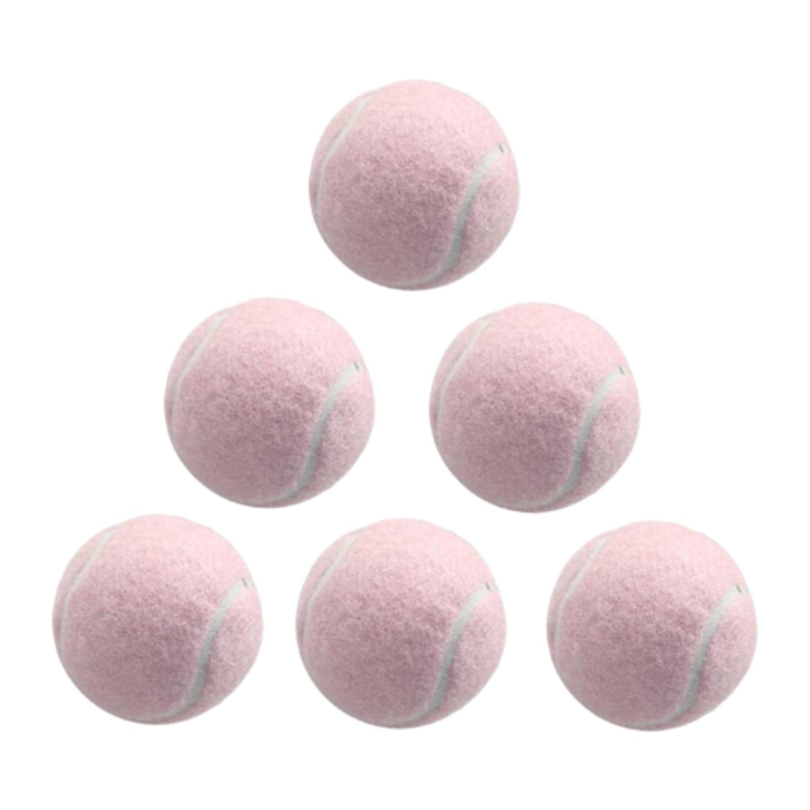 Magideal - 6 Pelotas De Tenis, Pelotas Elásticas, Pelotas De Juego, 2,52 Pulgadas De Diámetro, Pelotas De Entrenamiento, Resistentes Al Desgaste, Para Juegos Al Rosa Claro