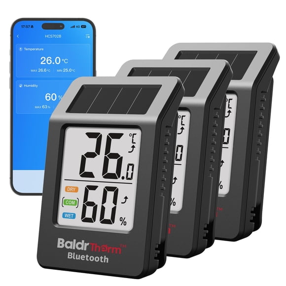 Termómetro BaldrTherm Bluetooth inalámbrico, alcance de 60 m, paquete de 3