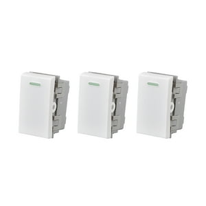 Genérico - Pack 3 Modulo Interruptor 9/24 10A 250V Diseño Simple Blanco