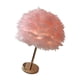 thumbnail image 3 of Lámpara De Mesa De Plumas Pantalla De Luz De Noche Para La Decoración De La Habitación Del Hogar De La Cabecera Rosa, 3 of 5