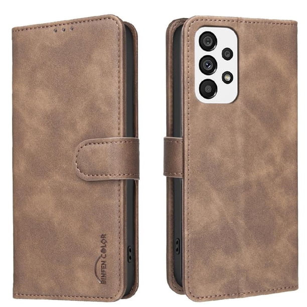 Funda Billetera para Samsung Galaxy A33 Protección RFID y Soporte Ajustable Marrón