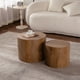 thumbnail image 3 of Nesting Coffee Table Set of 2 Round Wooden Coffee Tables Circle Modern Table for Small Space Living Room Bedroom Accent End Side Table, 3 of 3