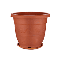 Estilodomus - Macetero Redondo Mediano 22Cm Plastico Duro Con Plato Maceta