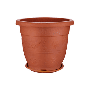 Estilodomus - Macetero Redondo Mediano 22Cm Plastico Duro Con Plato Maceta