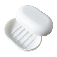 Magideal - Soporte Para Caja De Jabón, Soporte Portátil Para Barra De Jabón, Almacenamiento De Plato De Barra De Jabón Con Cierre, Contenedor De Jabón De Viaje, Blanco