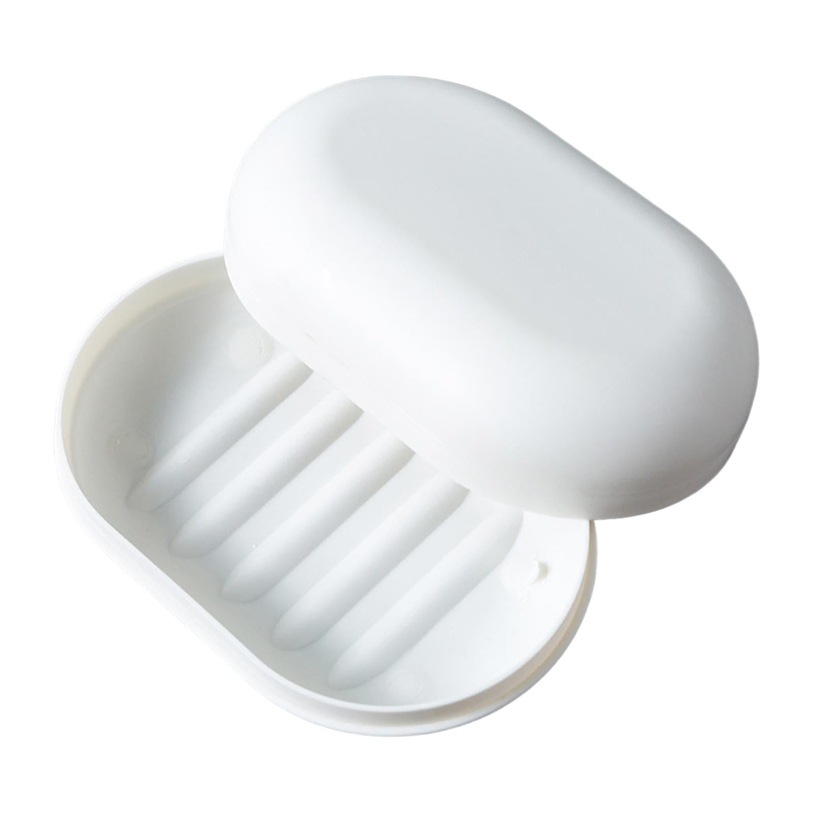 Magideal - Soporte Para Caja De Jabón, Soporte Portátil Para Barra De Jabón, Almacenamiento De Plato De Barra De Jabón Con Cierre, Contenedor De Jabón De Viaje, Blanco