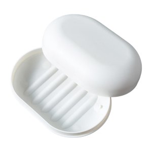 Magideal - Soporte Para Caja De Jabón, Soporte Portátil Para Barra De Jabón, Almacenamiento De Plato De Barra De Jabón Con Cierre, Contenedor De Jabón De Viaje, Blanco