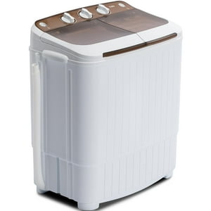 Lavadora Portátil Tabu Twin Tub, 7,98 Kg, Color Blanco Y Marrón