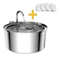 Genérico - Bebedero Gato Automático Acero Inox Llave Silenciosa 4 Filtros