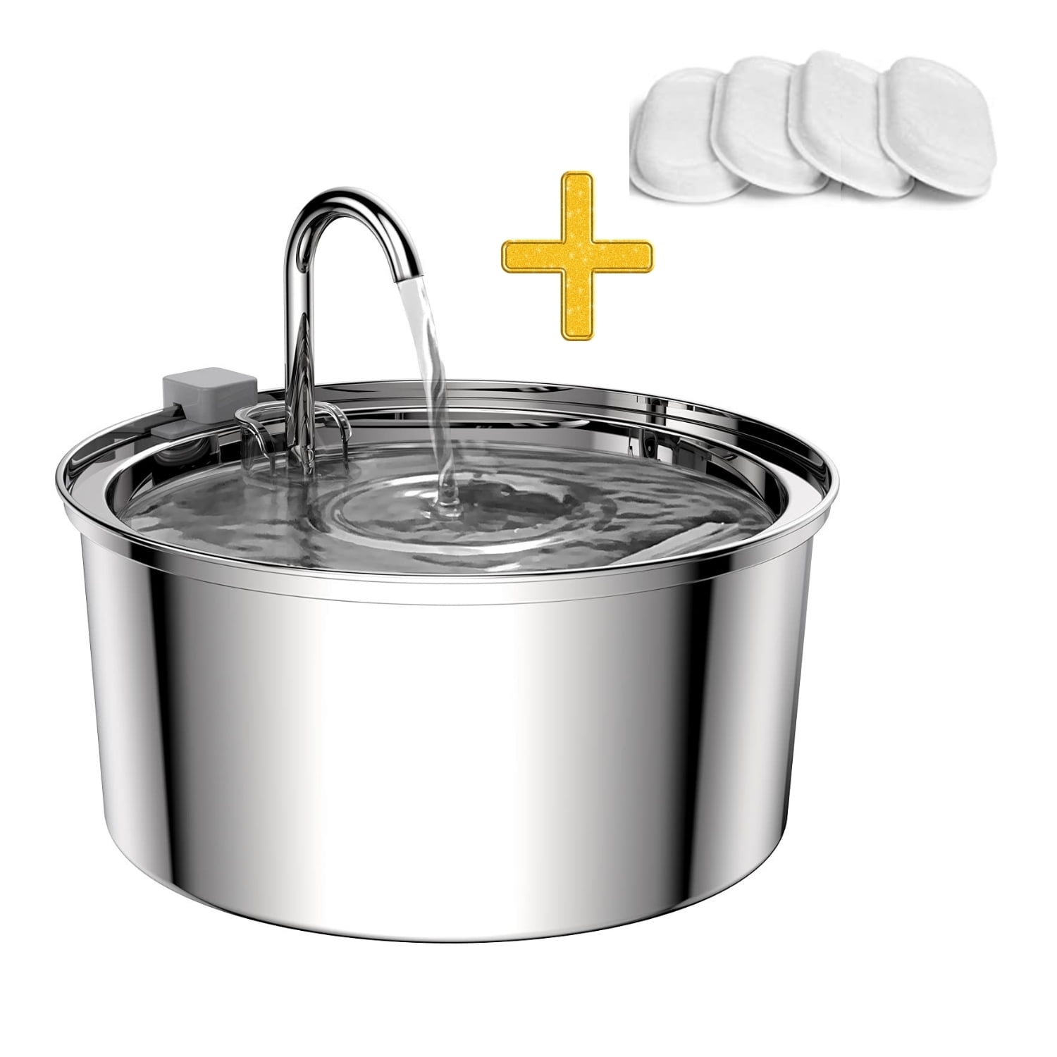 Genérico - Bebedero Gato Automático Acero Inox Llave Silenciosa 4 Filtros