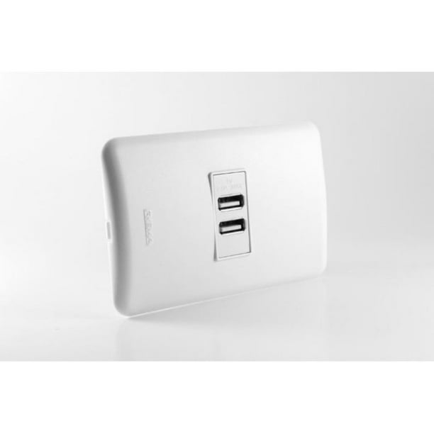 Enchufe 2 USB 1,5A 5V Blanco