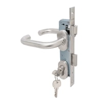 Stark Design - Cerradura De Embutir Para Puerta De Aluminio O Perfil Metálico, Acceso Principal U Oficina. Cilindro Ambos Lados. Manillas Ambos Lados Modelo: Tina. Sku: Sde280-Ai.Kit.Tina