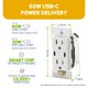 thumbnail image 4 of Enchufe Leviton 60W USB‑C PD 15 A TR CC1P6‑W Blanco, 4 of 8