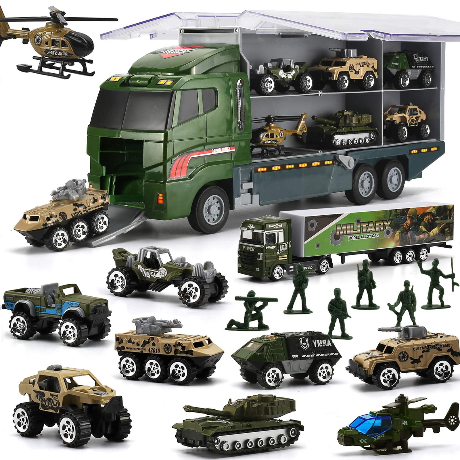 Camion Militar Byonebye Camion Militar 26 Piezas Con Soldados