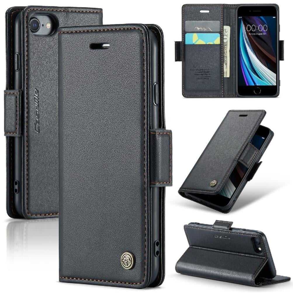 Case Me - Caseme Tipo Cartera Iphone Se 2020/2022 Con Cierre Magnético, Rfid, Tarjetero, Soporte, Carga Inalámbrica