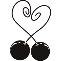 Rienda Libre Graphics - Decomural Cherry Love Heart Ws-19093