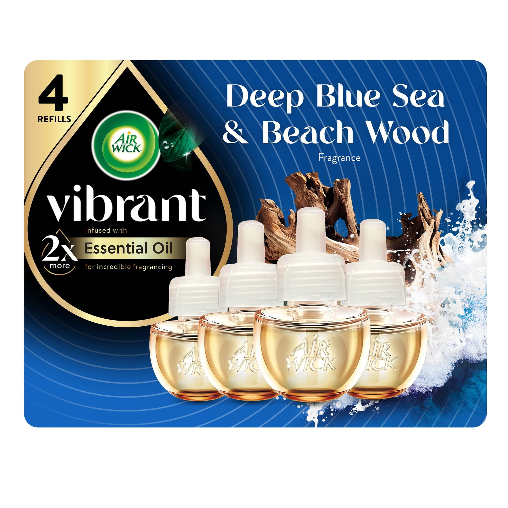 Recambio De Aceite Perfumado Air Wick Vibrant Con Aceites Esenciales, 4 Unidades