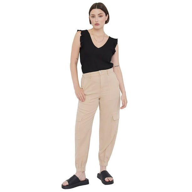 Pantalón Mujer Jogger Cargo Beige Corona