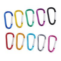 Magideal - 10 Uds Mosquetón De Aluminio Clip En Forma De D Resorte Cargado Pequeño Llavero Mosquetón Conjunto Con Rizador Al Aire Libre Camping Cierre Mosquetón