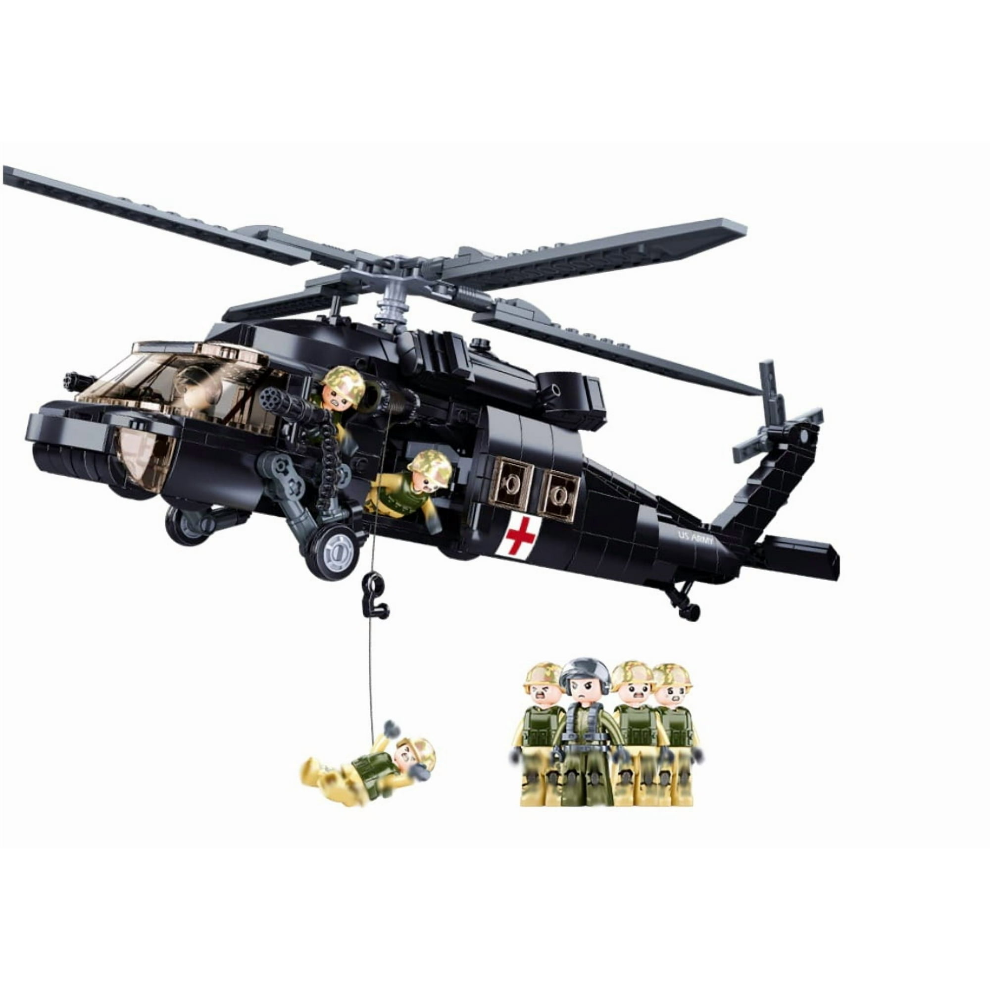 Sluban - Helicóptero Fach Uh-60 Black Hawk, Compatible Lego