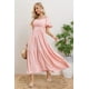 thumbnail image 2 of Vestido Largo Mujer Manga Globo Corta Cuello V 3345, 2 of 3