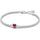 thumbnail image 1 of Pulsera Pandora Tenis Corazón Rojo Brillante Plata, 1 of 4