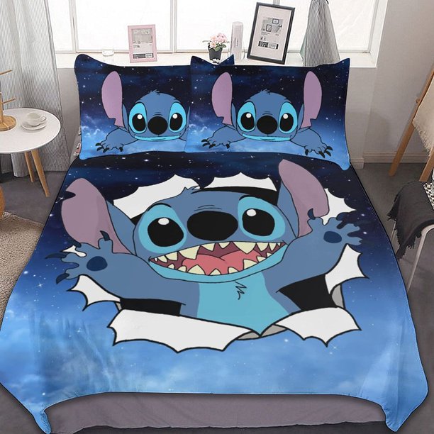 Stitch Bedding Duvet Cover Anime Bedding Sets 3D Printed Lightweight 3 Pieces Comforter Cover Sets