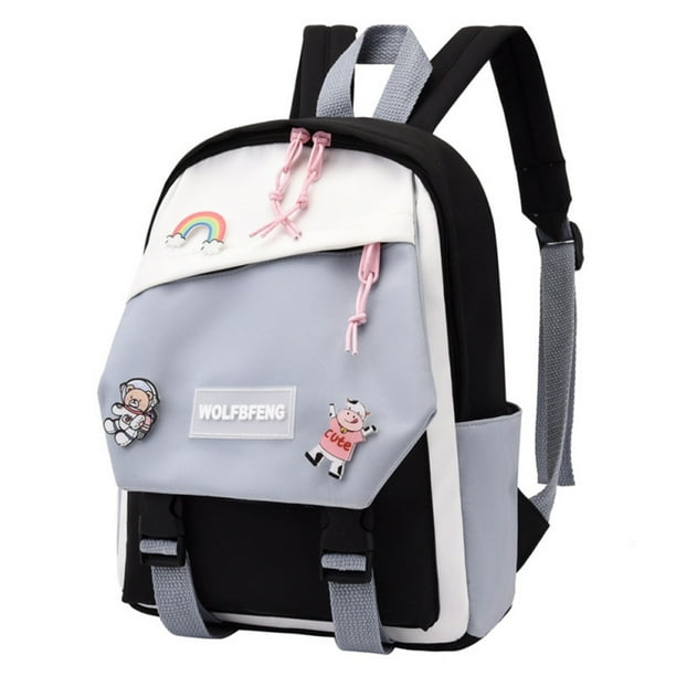 Waterproof Teenage Nylon Book Bag Large Capacity College Backpack Fashion School Bag Cute Girls Boys Travel Backbag College Bag