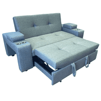 Camila Home - Sofá Cama Elite Azul Índigo 2 Plazas 185 Cm Reclinable Con Baúles