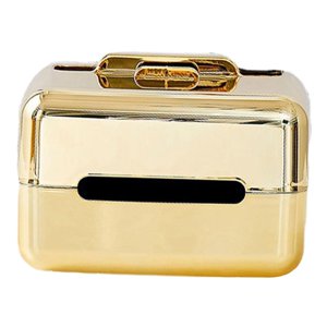Magideal - Soporte Para Caja De Pañuelos Estuche De Almacenamiento De Pañuelos Soporte Para Pañuelos Faciales Elegante Con Organizador De Rejilla Para Teléfono Dorado