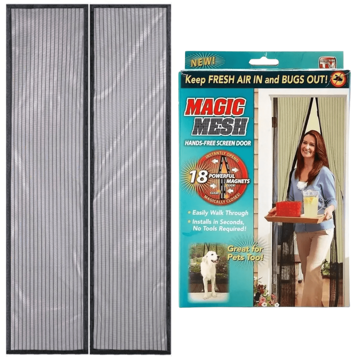 Genérico - Malla Mosquitera Magnética Para Puertas 150x130cm Magic Mesh