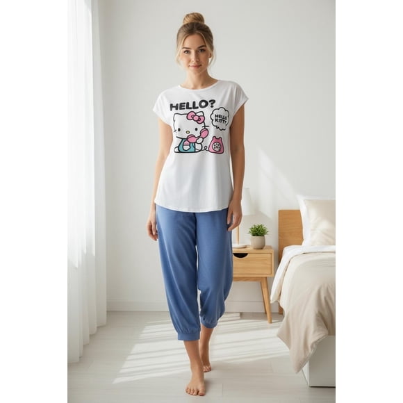 Pijama Mujer Hello Kitty blanco S
