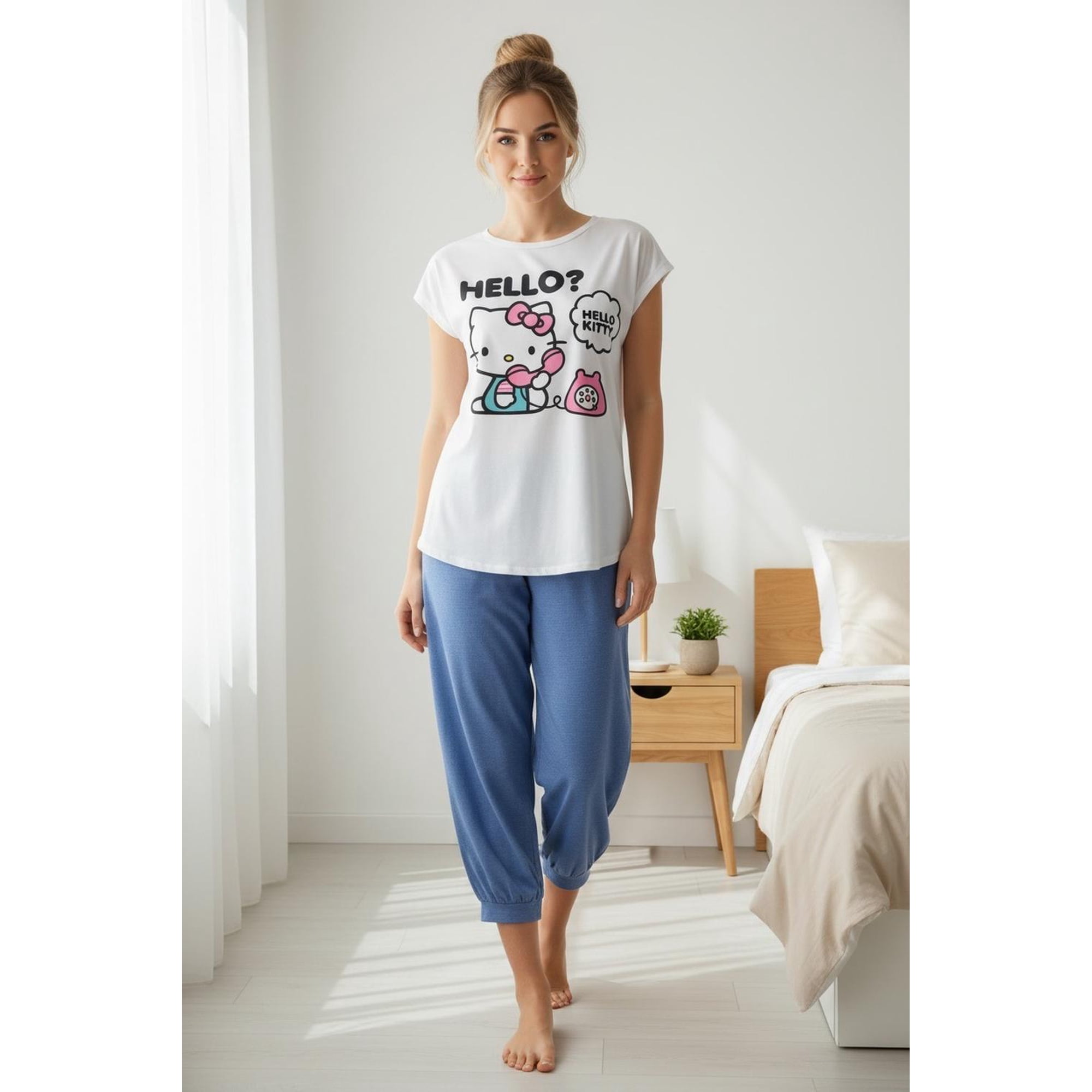 Pijama Mujer Hello Kitty Blanco S