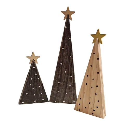 Bothyi - 3 Adornos Navideños De Madera Para Árbol De Navidad, Ideales Para Decorar Chimeneas, Tiendas U Oficinas.