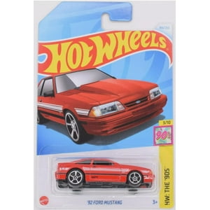 Auto Hot Wheels 92 Ford Mustang Fundido A Escala 1:64 Rojo