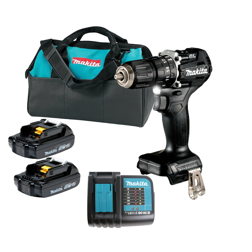 Makita - Taladro Percutor 18V Brushless Dhp487 + 2 Baterias