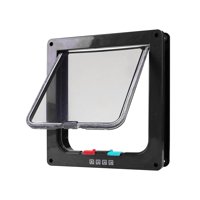 Magideal - Puerta Duradera Para Mascotas, Puerta Para Perros, Suministros Para Mascotas Con Cerradura De Seguridad De 4 Vías, Puerta Con Solapa Para Perros Y , Negro