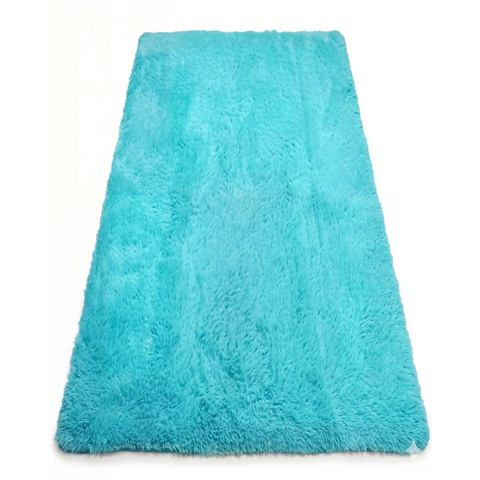 Genérico - Alfombra Peluda 200x240 Color Turquesa3