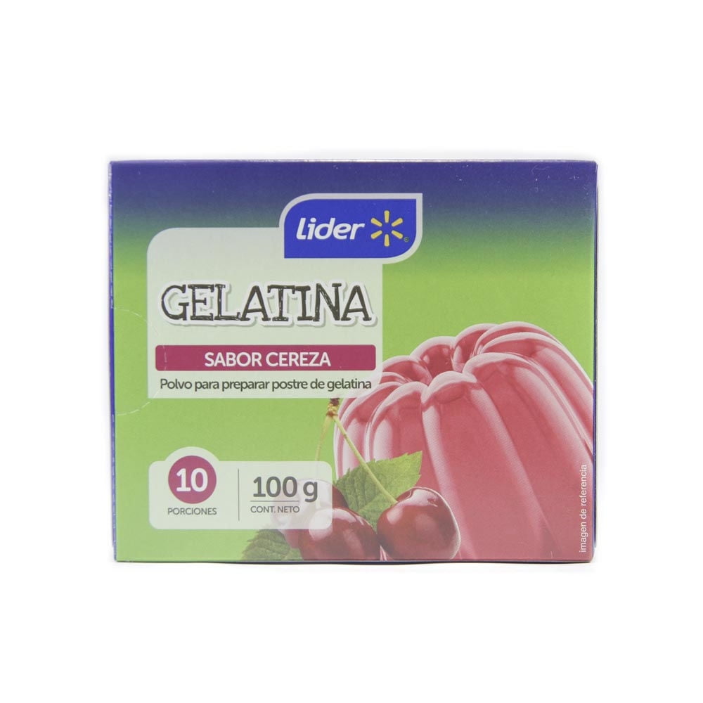 Gelatina Sabor Cereza Caja 100 g Lider