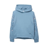 Pillin - Polerón Niña Cerrado Con Mangas Bordadas Turquesa