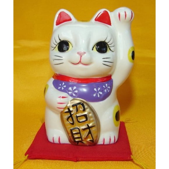 Porcelana blanca de cerámica japonesa importada de Lucky Cat Feng Shui