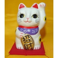 Feng Shui Import - Porcelana Blanca De Cerámica Japonesa Importada De Lucky Cat Feng Shui