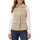 thumbnail image 1 of INSPIRE CHIC Chaqueta de Mujer con Cremallera Sin Mangas Anorak Chaleco Utilitario con Bolsillos M Caqui, 1 of 7